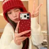 Adequado para Capa de Celular Apple 17 Pro, Atmosfera de Outono e Inverno, Iphone16, Estilo Fresco, 15, Estilo Simples, 14, Bolinhas Estilo Coreano
