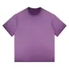 Camiseta de manga corta pesada 230g de algodón puro desgastada hombro caído todo algodón degradado bicolor holgada extragrande transfronteriza