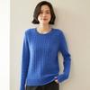 Suéter de Cachemira Versátil con Giro Pequeño y Cuello Redondo para Mujer 25 Otoño e Invierno Aspecto Holgado Adelgazante Suéter de Punto para Base Suéter Retro Engrosado