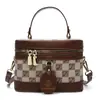 Bolso de mano nuevo con estampado vintage para mujer, bolso cuadrado pequeño versátil, bolso de hombro a la moda, neceser, bolsa de almacenamiento portátil