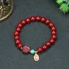 Nuevo Estilo Chino Tendencia Nacional Hebilla de Paz Pulsera de Loto Moda Femenina Elegante Retro Pulsera de Arena Púrpura y Dorada Joyería Pulsera de Cinabrio