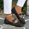 Comercio Exterior Transfronterizo Otoño 2026 Nuevo Malla de Encaje Mary Jane Zapatos para Mujer Poco Profundos Sin Cordones Moda Zapatillas Planas para Mujer
