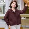 Nueva colección de otoño: chaqueta corta para madres bajitas, chaqueta con capucha holgada e informal para mujeres de mediana edad y mayores, adecuada para primavera y otoño