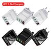 3.1A display digital carregador de telefone móvel 3USB display digital carregador rápido multi-porta USB cabeça de carregamento Venda por atacado