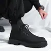 [Personalizado] Botas Martin 2024 Masculinas Outono Workwear Botas de Couro Estilo Britânico Aumentado Elegante Motocicleta Botas da Moda 3305-R