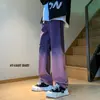 Estilo Americano Pantalones de Calle Estilo Europeo y Americano Sentido del Diseño Jeans Degradado Morado Vintage Avanzado Pantalones Rectos para Hombre High Street