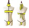 Ropa interior sexy para mujer europea y americana, traje de baño, bragas, sujetador sexy para mujer, perspectiva, traje de baño bikini de una pieza