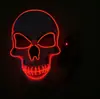 Máscara de Crânio Branca de PVC Máscara Luminosa de Halloween Luz Fria El Festa Festival Efeitos Especiais Luminosos