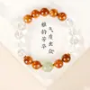 Pulsera de Cuentas de Transferencia de Jade Hetian Natural para Niñas Pulsera de Cuentas de Cristal Blanco Grado 5A Pulsera de Cuentas de Madera Cuentas de Cocina Pulsera de Sándalo