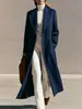 2026 Ropa Femenina Transfronteriza Europea y Americana Abrigo de Lana Super Largo Abertura Trasera Abrigo de Lana Temperamento Elegante Gabardina Estación Independiente