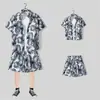 Camisa floral de manga corta, Ropa de playa de Hainan, Estilo hawaiano de Sanya, Conjunto de pantalones cortos finos de verano para hombre y pareja de viaje a Tailandia