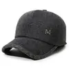 Novo Chapéu de Algodão Masculino para Exterior de Inverno para Homens de Meia-Idade e Idosos Vovô com Pelúcia Quente Boné de Baseball Proteção para Orelhas de Velho Proteção Contra Frio Chapéu Bico de Pato