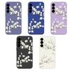Funda Protectora de Silicona Líquida Blanca Flor de Magnolia Todo Incluido para Teléfono Móvil Samsung S26Ultra S24Fe Anti-Caídas A55