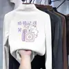 Camada base para meninas, camiseta de fleece com gola alta parcial para crianças, outono e inverno, peça íntima quente versátil, blusa de manga comprida para crianças mais velhas