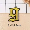 Parche Bordado con Letras y Números Romanos Antiguos Dorados con Adhesivo Termofusible. Insignia Bordada Parche Pequeño Emblema Parche de Tela Accesorios para Ropa