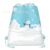 Wf009 Venda Quente Natal Inverno Floco de Neve Festa Saco Não Tecido Saco de Presente Saco de Presente Promocional Bolso com Aba e Cordão Calças