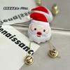 Bell Papai Noel Broche Japonês Cartoon Pelúcia Natal Alce Pin Acessórios Acessórios de Decoração de Árvore de Natal