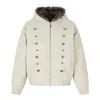 Yidao Vintage 2026 Invierno Nuevo Retro Americano Diseño de Botones Grueso Cálido Cuello de Piel con Capucha Abrigo de Algodón