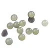 Cuentas de jade hetiano natural de medio agujero, jade azul y blanco, cuentas redondas de medio agujero, jade azul Qingshui, cuentas sueltas verdes de agua de lago, cuentas tejidas para bricolaje
