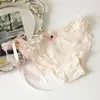 Ventas Directas de Fábrica Superventas Transfronterizos Estilo Puro Deseo Encaje Bragas para Mujer Sexy de Tiro Bajo con Cordones de Atar Tangas