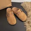Zapatos de mujer estilo Birkenstock con suela gruesa, diseño con sentido, semi-slip-on, nuevos 2026 primavera y otoño, para exteriores, de un solo paso, zapatillas retro de punta cerrada
