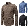 Amazon Otoño/Invierno Nueva Camisa para Hombre Moda Estampado de Mariposas Retro Talla Europea Talla Americana Camisa de Manga Larga Ropa para Hombre