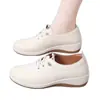 Nuevos Zapatos Blancos de Cuña Slip-On de Moda Primavera para Mujer, Zapatos Casuales de Suela Suave para Madres, Comercio Exterior Transfronterizo