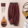 Calça Harlan acolchoada de veludo cotelê fina tipo pele, com alça, casual, quente, popular para outono e inverno deste ano, feminina