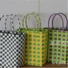Bolsa de Tecelagem Manual, Bolsa de Mão Feminina, Bolsa Cesta de Legumes, Moderna e Versátil, Bolsa de Praia de Grande Capacidade, Bolsa de Mão, Fresca e Doce