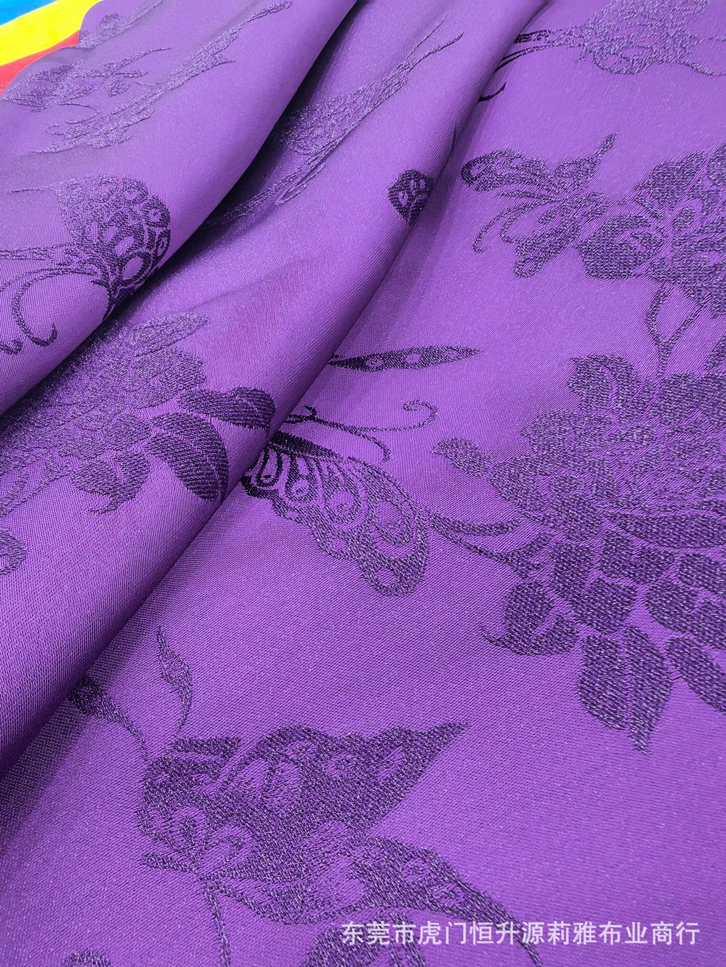 新款钻石丝提花面料 亮丝蝴蝶提花布 潮流国风旗袍连