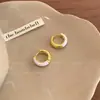 Aretes de Aro Esmaltados para Mujer, Aretes de Alta Gama, Simples y Elegantes para el Trabajo, Lujo Ligero, Estilo Caliente 2025, Clips para Orejas de Aro Lisos Estilo Coreano, Accesorios para Orejas