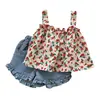 Conjunto de Niña 2026 Nueva Moda de Verano Estilo Coreano Cómodo y Elegante Lindo Short con Tirantes Conjunto de Dos Piezas