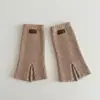 Outono Sul-Coreano Outono Inverno Aquecedores de Pernas de Bebê ins Meninas Patch de Couro Tricô Meias Largas Meninas Bebês Crianças Coberturas de Pernas