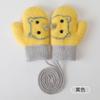 Luvas infantis inverno bebê dedos forro de fleece cordão fofo meninos meninas alunos do ensino fundamental quentes inverno