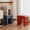 Mesa Auxiliar Creativa tipo Crema para Sofá para Uso Doméstico, Taburete para Cambiarse los Zapatos para Sala de Estar, Mesa de Centro Ondulada Simple Moderna, Mesita de Noche para el Hogar