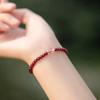 Pulsera de granate para mujer, cristal fresa, cuentas de la suerte, lujo ligero, exquisito, nicho, cuentas de cristal, cuentas sueltas, pulsera de cuentas, joyería
