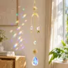 Fornecimento direto transfronteiriço de ornamentos coletores de luz série lua e estrela de ouro e prata, decorações de jardim, pingentes de cristal e apanhadores de sol