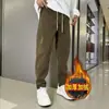 Pantalones Harem Nuevos Otoño/Invierno 2025, Modernos y Versátiles, Pantalones Casuales de Pana de Color Sólido, Forro Polar y Engrosados, Pantalones Holgados para Hombre