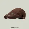 Gorra de Algodón Estilo Coreano para Hombre Primavera y Verano Boina con Bordado de Letras y Logo de Acero para Mujer Boina Retro de Pintor para Jóvenes Literarios