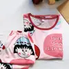 [Algodón de Imitación de Alta Calidad] Pijama para Mujer de Verano con Pantalones Capri de Manga Corta Nuevo Lindo Ropa de Casa Maruko Traje Celebridad de Internet