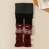 Leggings de invierno gruesos con forro polar para niñas, mallas cálidas con estampado Fair Isle para bebés