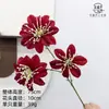 Flor de Simulación Clemátide de Tres Cabezas Estilo Europeo Clemátide Ramo de Flores Artificiales Sensación de Alta Gama Decoración de Escena Materiales de Flores para Bodas