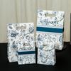 Azul y Flor Flores Estilo Chino Bolso de Mano de Alta Gama Regalo Bolsa de Embalaje para Regalo en stock Bolso de Mano Bolsa de Papel Universal