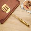 Espátula de Aço Inoxidável Transfronteiriça Utensílios de Cozinha Espátula de Cozinha Colher de Sopa Escumadeira Peneira Grande Conjunto de Presente Dourado