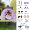 Kit de material DIY para boneca de vagem de feijão, pingente de bolsa de cura feito à mão, enfeite para pendurar no carro, sino de vento pequeno pingente de casca de fruta de planta natural