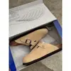 Chinelos de Solado Grosso Plus Size para Mulheres 2023 Preguiçosos Pequenos Retrô Meio Chinelos Primavera Novo Pés Largos Sapatos Birkenstock Outros