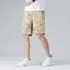 Shorts de Algodón Camuflados para Hombre de Verano, Marca de Moda Casual Holgados de Cinco Puntos para Playa, Lujo Ligero y Versátiles