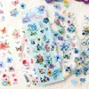 Pegatinas PET translúcidas impermeables con motivos florales para journaling DIY y decoración de diarios, pegatinas de plantas y flores frescas y delicadas transfronterizas
