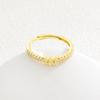 Nuevos Productos Transfronterizos Anillo de Letra Simple de Apertura Ajustable con Baño de Oro de 18K y Circonitas de 26 Letras Inglesas