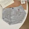 9028 Calcinha Feminina de Algodão Puro Ursinho, Alta Elasticidade, Macia, Comprimento Estendido, Forro 100% Algodão, Cintura Média, Calcinha de Algodão Puro com Alta Elasticidade